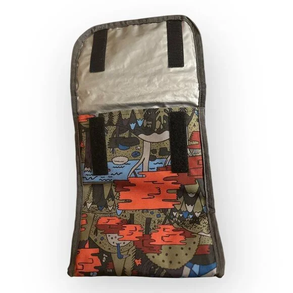 Burton Snowboards Insulated Lunch Bag Forest Print - Small Puncture on Interior - Picture 6 of 16